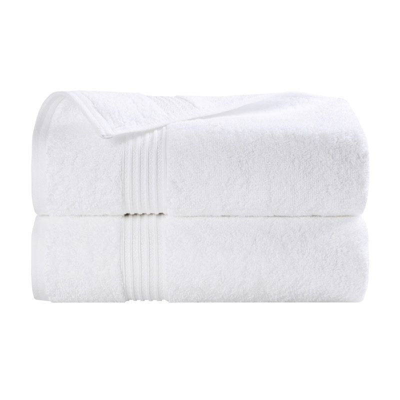 Ensemble de draps ou serviettes de bain de luxe en coton égyptien doux et absorbant certifié Oleg Heritage, Blanc