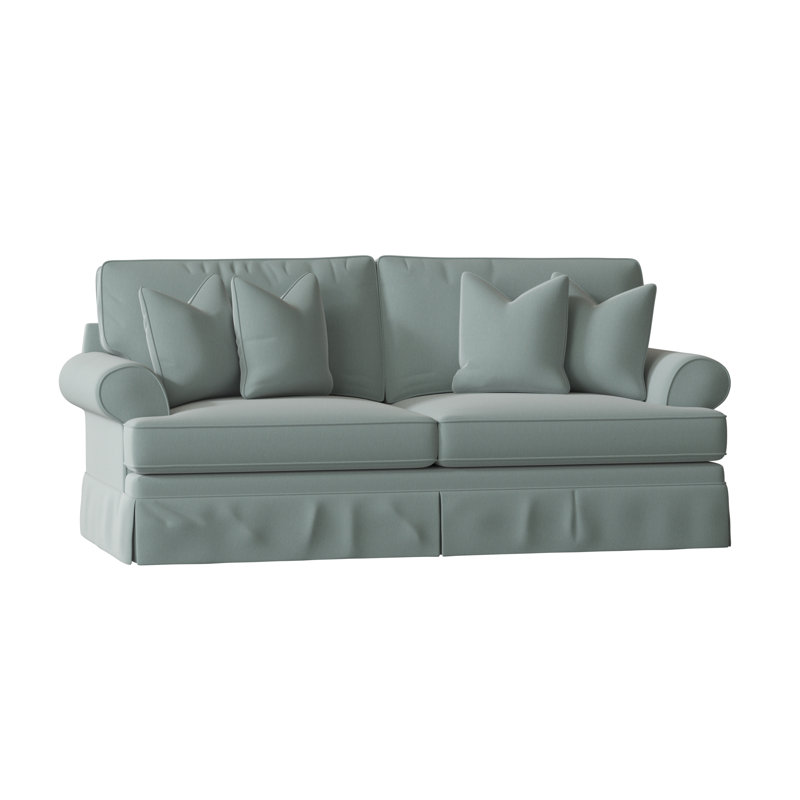 Canapé-lit à accoudoirs arrondis 91 po avec coussins réversibles Brookner, Toile spa Sunbrella®