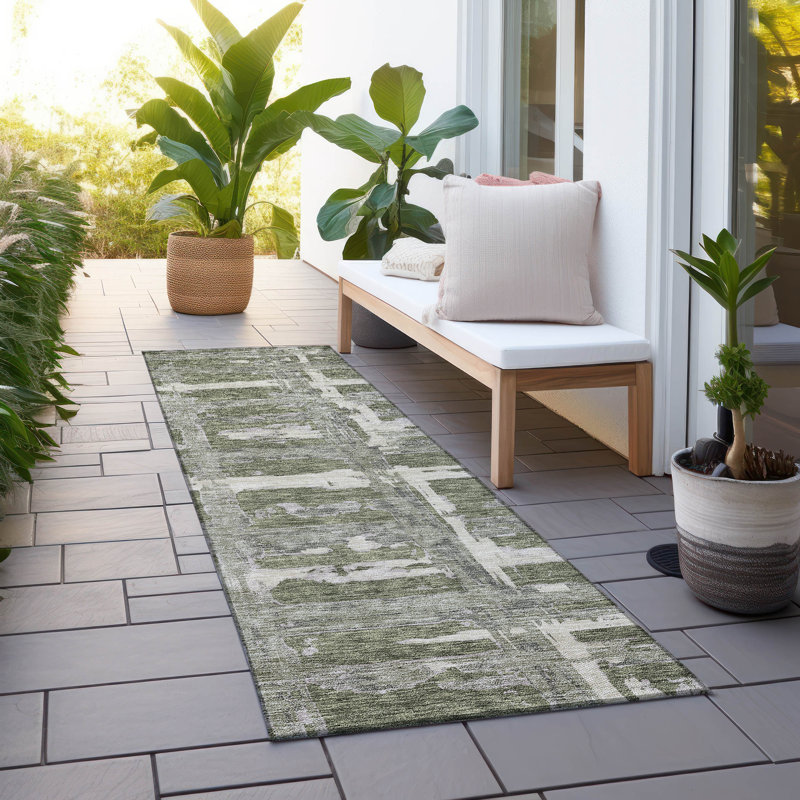 Mahaney Washable Striped Polyester Rug , Runner 2'3" x 7'6"