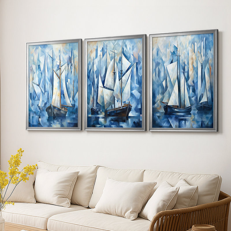 NAUTICAL Series CCCCLIXIX - Toile tendue avec châssis sur mesure - 3 pièces