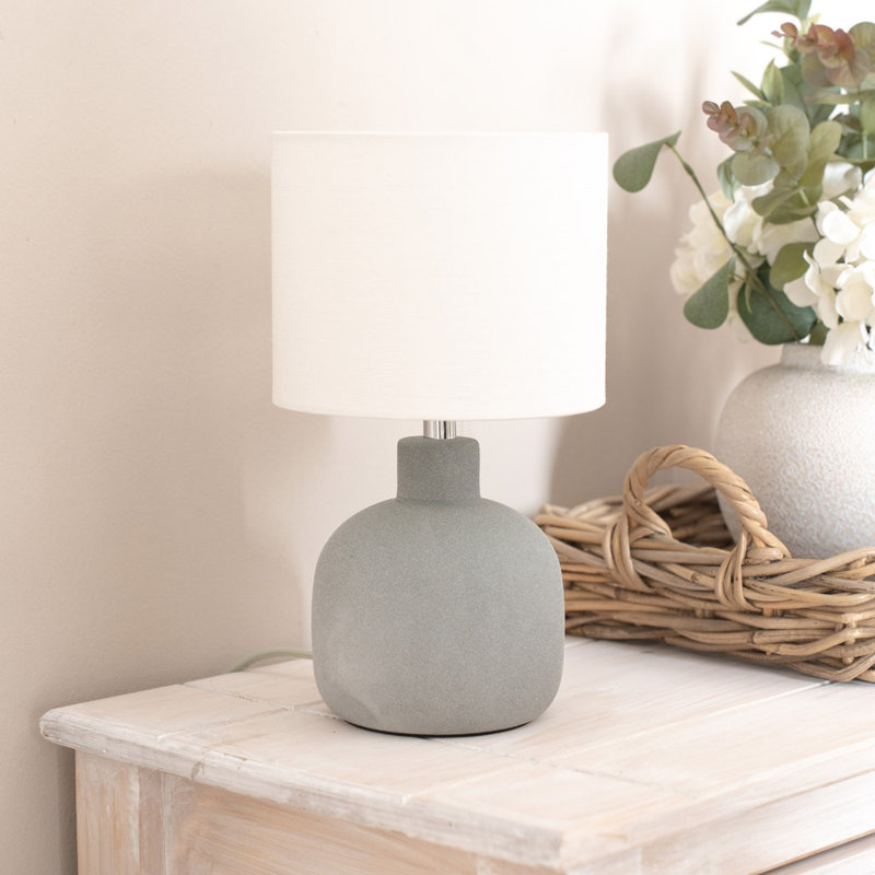 Chelsea Ceramic Table Lamp, Grey, Yes