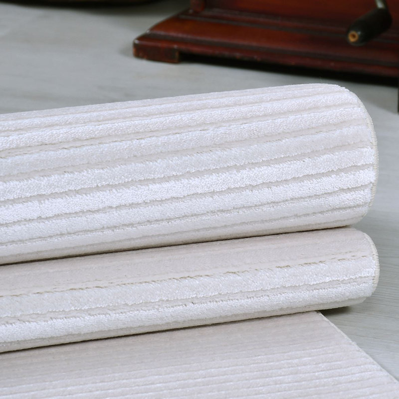 Modern/Striped Beige Machine Washable Non-Slip Area Rug, Runner 3'4" x 8'3"