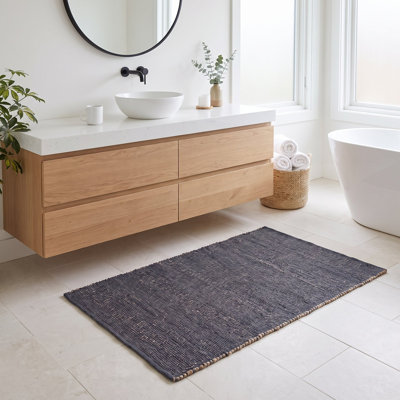Tapis campagnard en jute et coton Colston