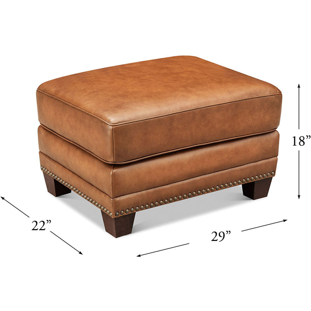 Alibi Top Grain Leather Ottoman