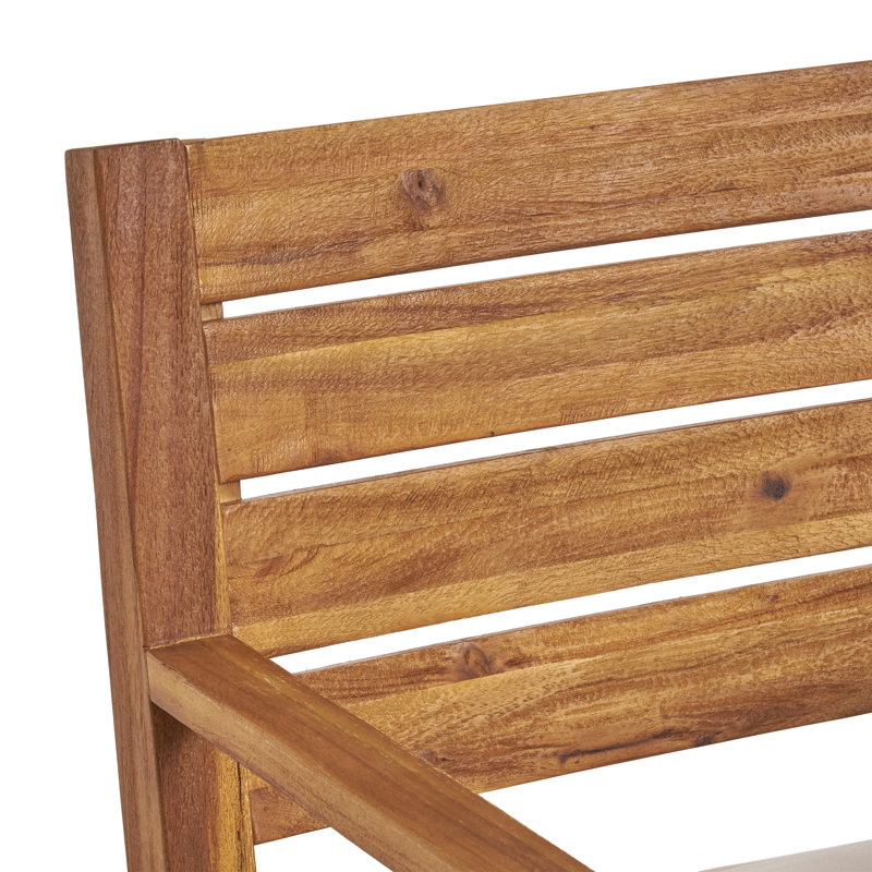 Ensemble repas 7 pièces avec coussins Ajoloko, Structure naturelle / coussin beige