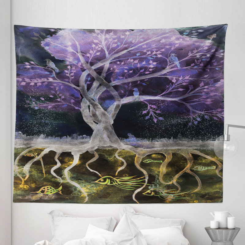 Tree of Life Tapestry Wall Hanging, 264.16cm H x 223.52cm W