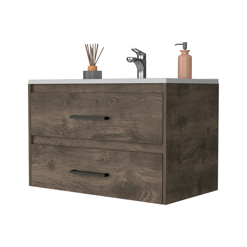 2-Drawer Wall Mounted Bathroom Vanity