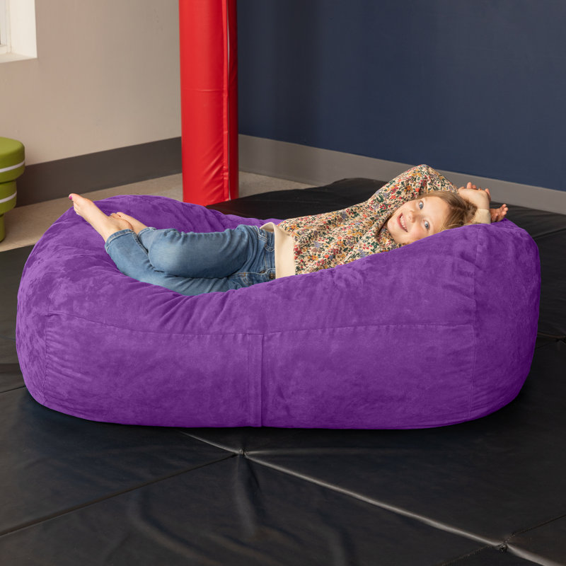 Fauteuil à billes et chaise longue à 4 pieds Jaxx Jr., Prune