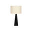 Lighting, 27 po, lampe de table, résine noire, abat-jour beige, moderne
