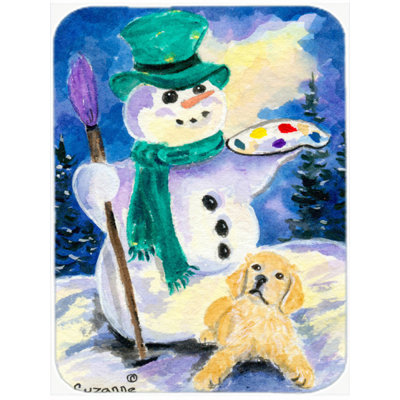 Niam with Golden Retriever Glass Cutting Board