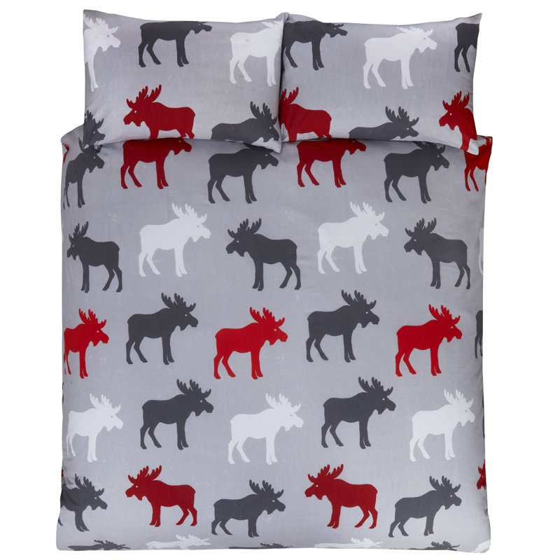 Humphreys Cotton No Pattern Bedding with Pillowcases Included, King Duvet Cover - 2 Standard Pillowcases, Grey
