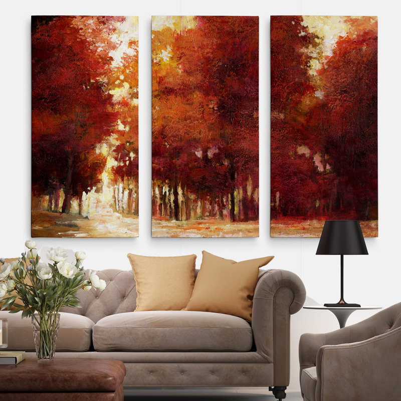 «Evening Light», ensemble de 3 reproductions d'art sur toiles, H 24 po x l 36 po x P 1,5 po