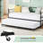 Twin Daybed and Trundle Frame Set with Roll Out Trundle Durable Black Steel Slat Support,Black-651430601