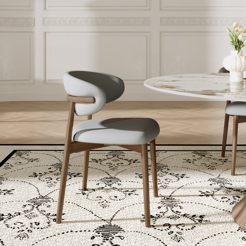 Stone Round Boydton With Solid Wood Dining Chairs For Kitchen/Dining Room, 7 Pieces: Table, 6 Chairs, Sand