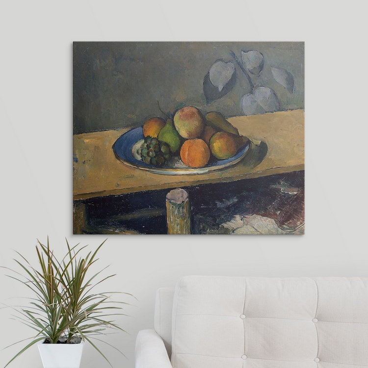 « pommes, poires et raisins, c. 1879 » par l’impression de peintures Paul Cezanne, H 24 po x l 30 po x P 1,25 po, Toile