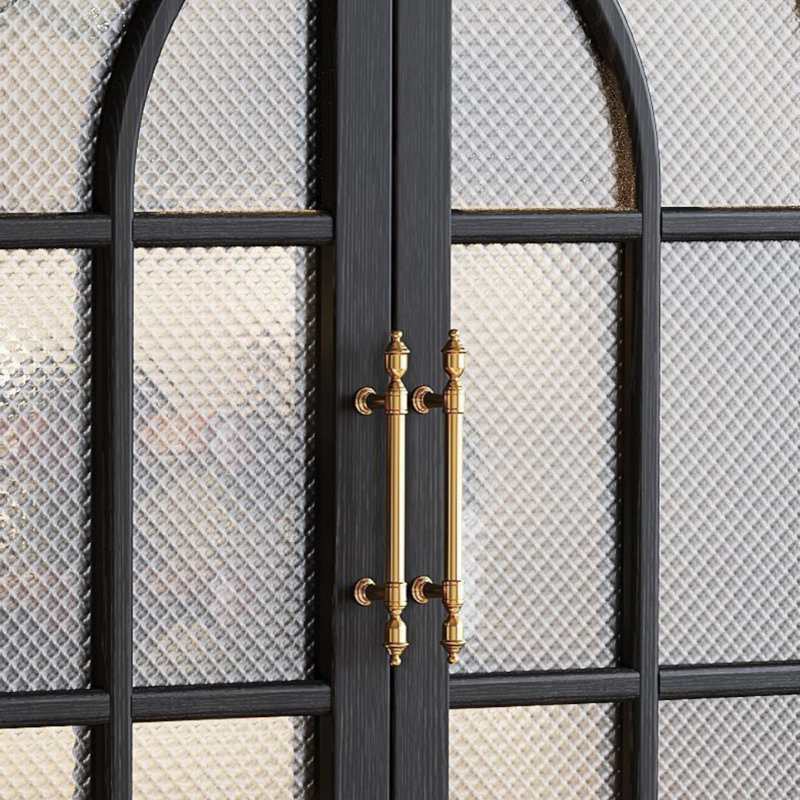 Buffet français rétro en verre, Noir