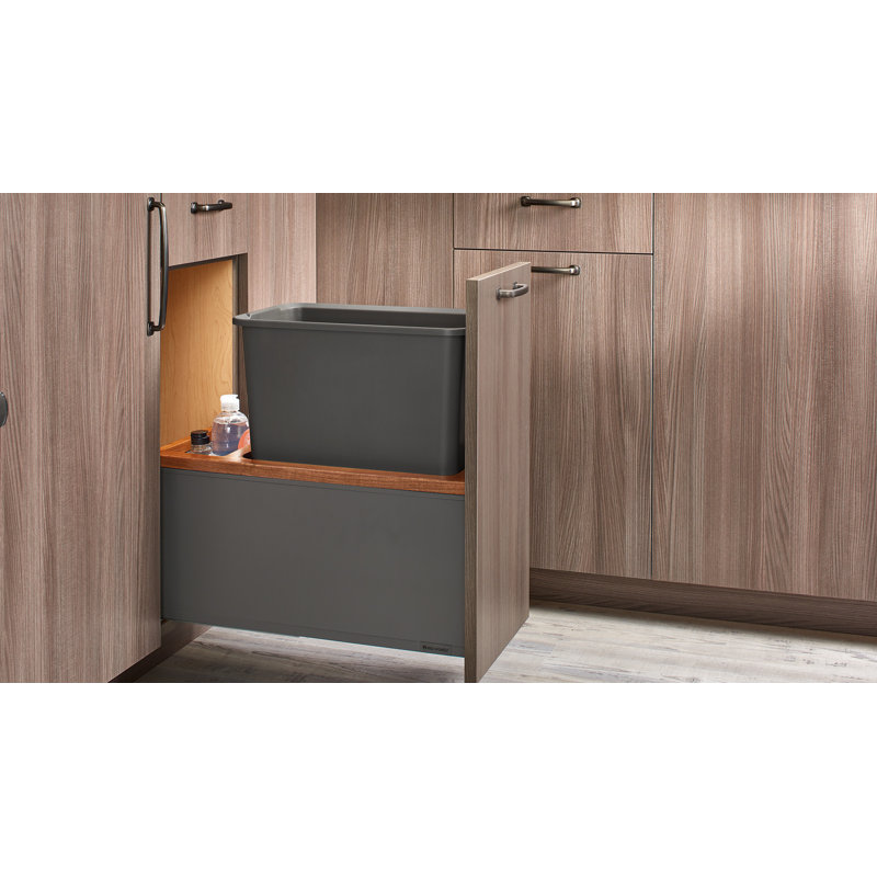 Rev-A-Shelf Legrabox Pull Out Waste/Trash Container with Soft Close, 8.75 Gallons, Orion Gray