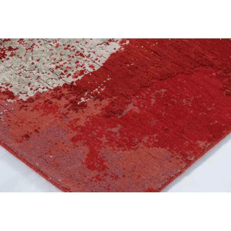 Modern Handmade Silk and Wool Area Rug