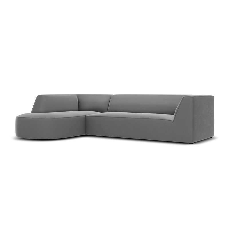 Adoraim 4 Seater Velvet Sofa & Chaise, Left Hand Facing, Grey