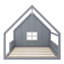 Lit maison avec fenêtre et clôture, DEL-2055733542