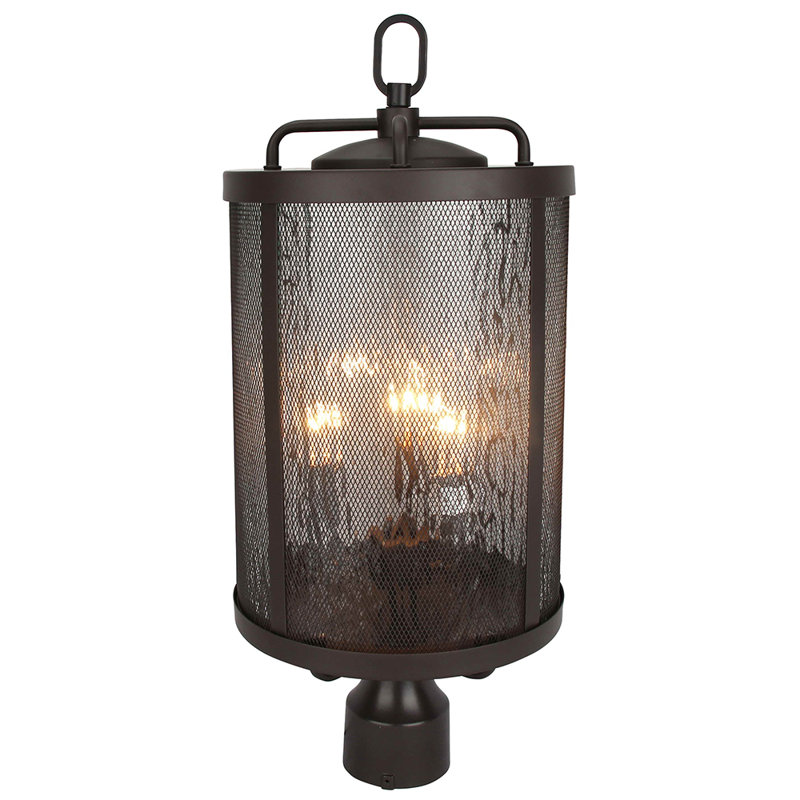 Lampadaire d'extérieur 3 lumières au fini bronze