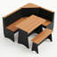 Ensemble de table de coin-repas avec banc de coin-891178366