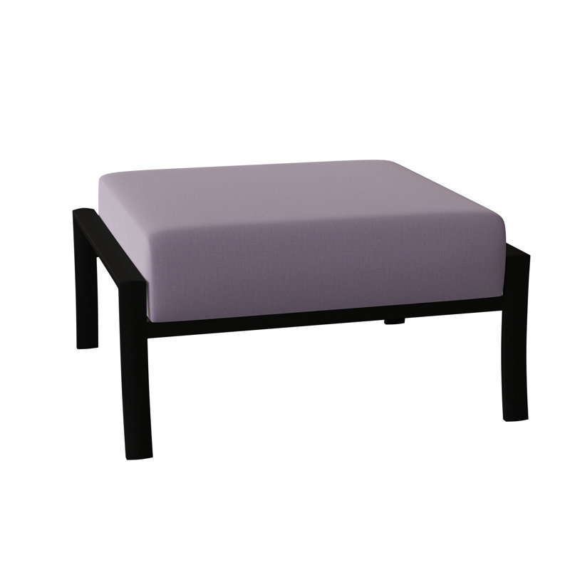 Fremont Outdoor Ottoman, Canvas Bird's Eye Sunbrella® Canvas, Textured Black