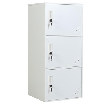 3 Door Vertical Stackable Storage Cabinet With Lock,Anti-Failing Device, Metal Lcoker,Organizer For Office, Home, Gym, School,Employee,Kids.