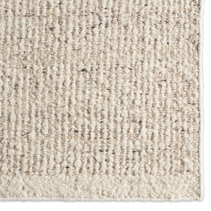 Jaipur Living Amgala LEO14 Handmade Solid Ivory Area Rug (10'x14'), Rectangle 8' x 10'