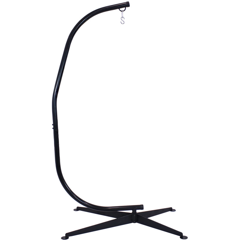 Chaise hamac suspendue en acier avec support en C d'une capacité de poids de 300 lb Evelyn - noir