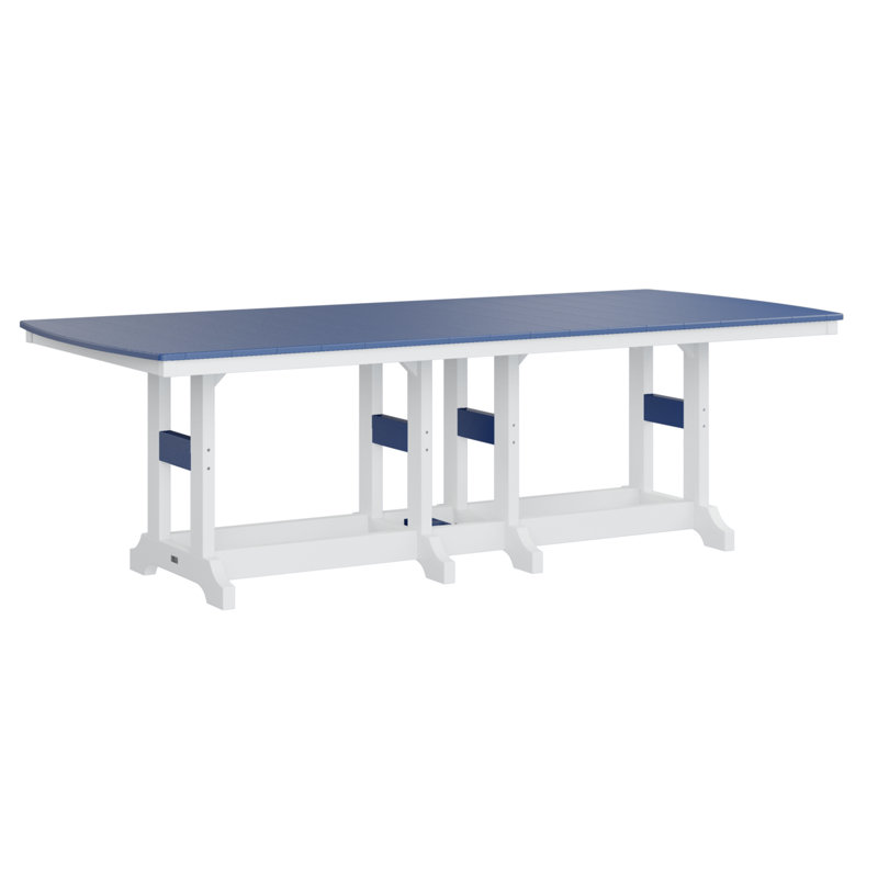 Table de salle à manger Calabria, H 35,5 po x l 96 po x P 44 po, Bleu pacifique