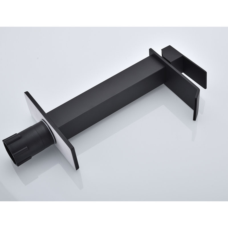 Bathroom Sink Faucet, Waterfall Spout, Single Handle, Pop - Up Drain, Non Overflow Sink, , Stainless Steel, Matte Black, Stable Water Flow Waterfall, Sinks Without Overflow, Corrosion,