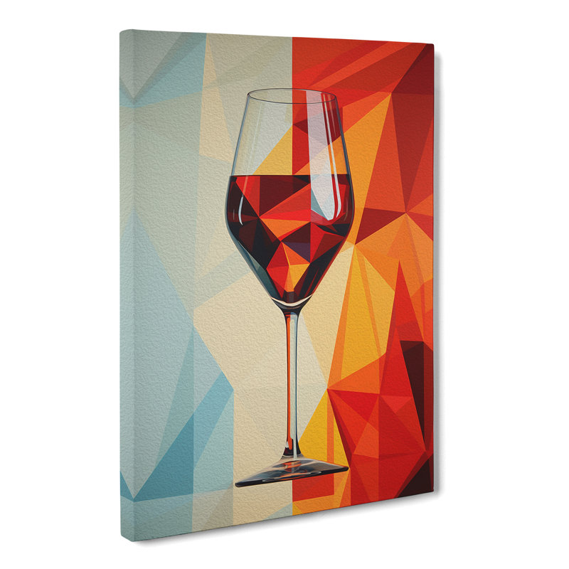 Wine Geometric No.2 - No Frame Print, 50cm H x 35cm W x 3cm D