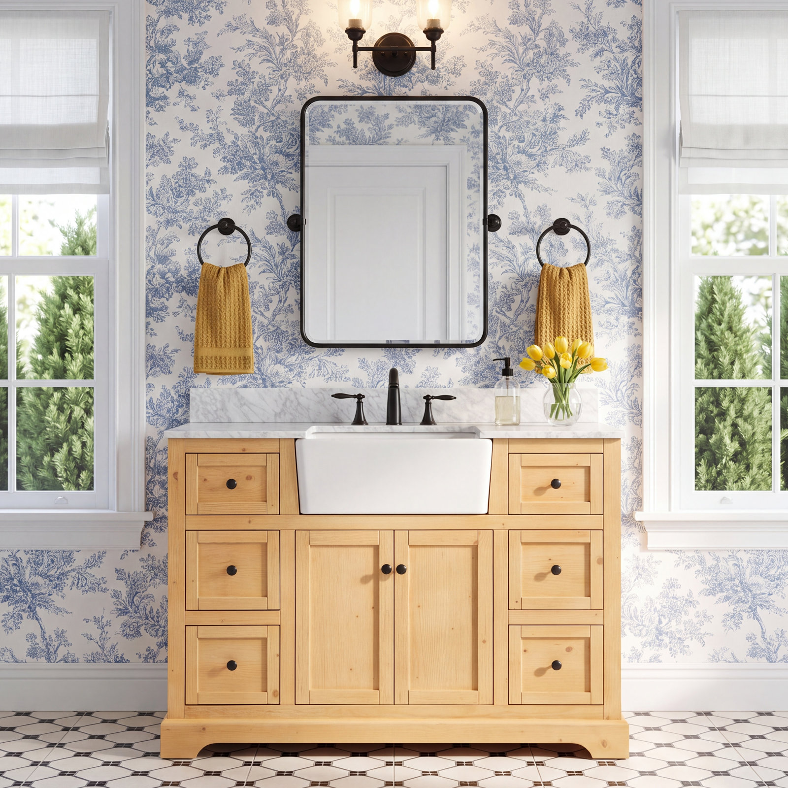 Pardue 48 " Single Bathroom Vanity, Natural Wood