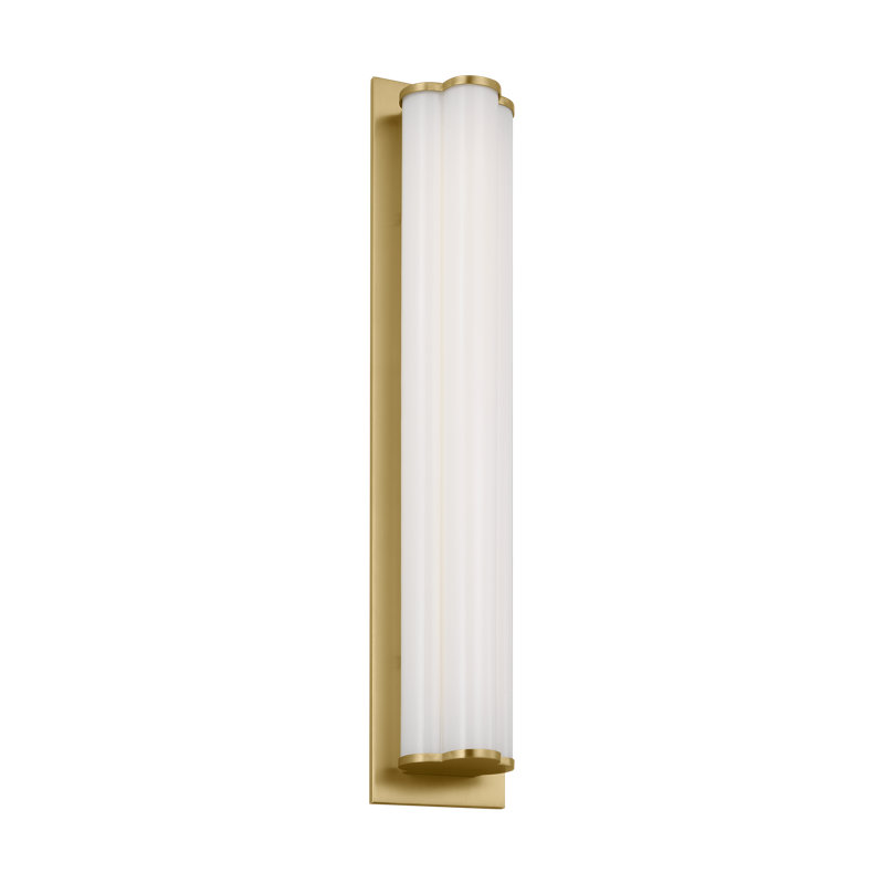 Burnished Brass and Milk Glass Dimmable LED Vanity Light