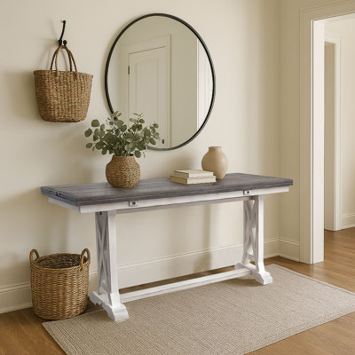 Highworth 64" Solid Wood Flip Top Console Table