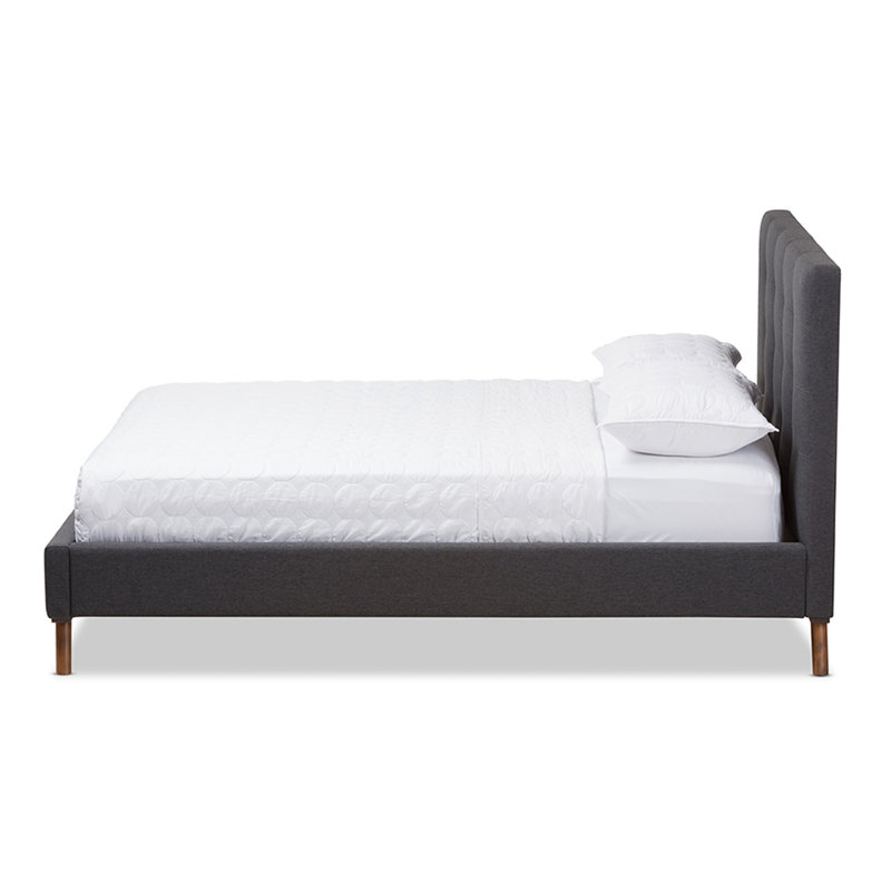 Worcester Upholstered Platform Bed, Dark Gray, Queen