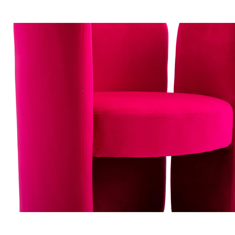 Chaise d'appoint en velours Dal, Rose