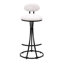 Ensemble de 2 tabourets de bar ronds à imprimé rond en métal noir pour îlot de cuisine et tabourets de comptoir de salle à manger (imprimé noir et blanc)-527644352