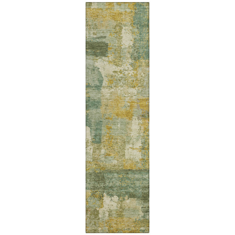 Machine Washable Indoor/Outdoor Meredith ACN2147 Abstract Rug, Tapis de couloir 2 pi 3 po x 7 pi 6 po