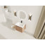 Meuble-lavabo mural 24 po avec lavabo en céramique blanche et porte à fermeture en douceur, emballage KD, contreplaqué