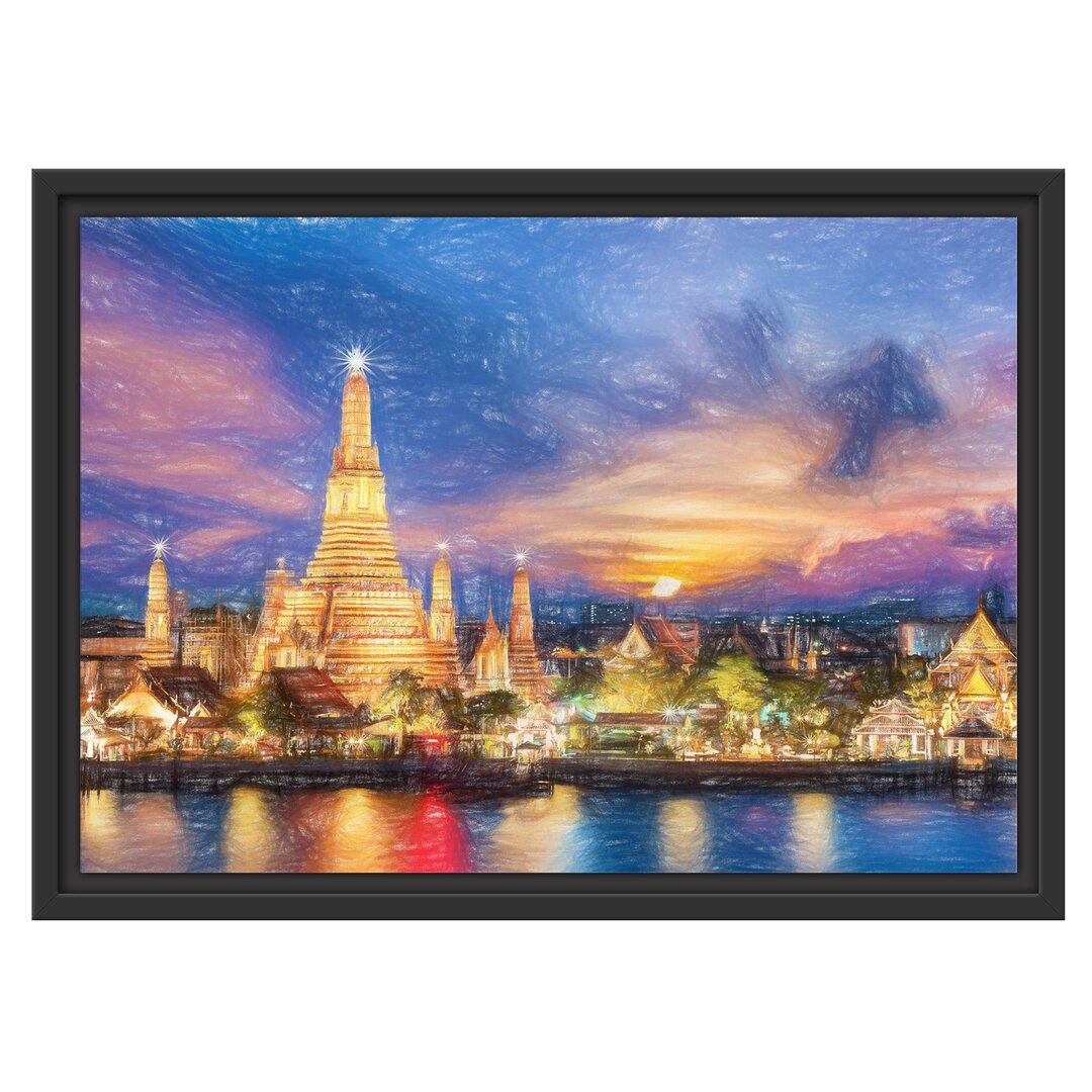 Gerahmtes Wandbild Tempel Bangkok Thailand