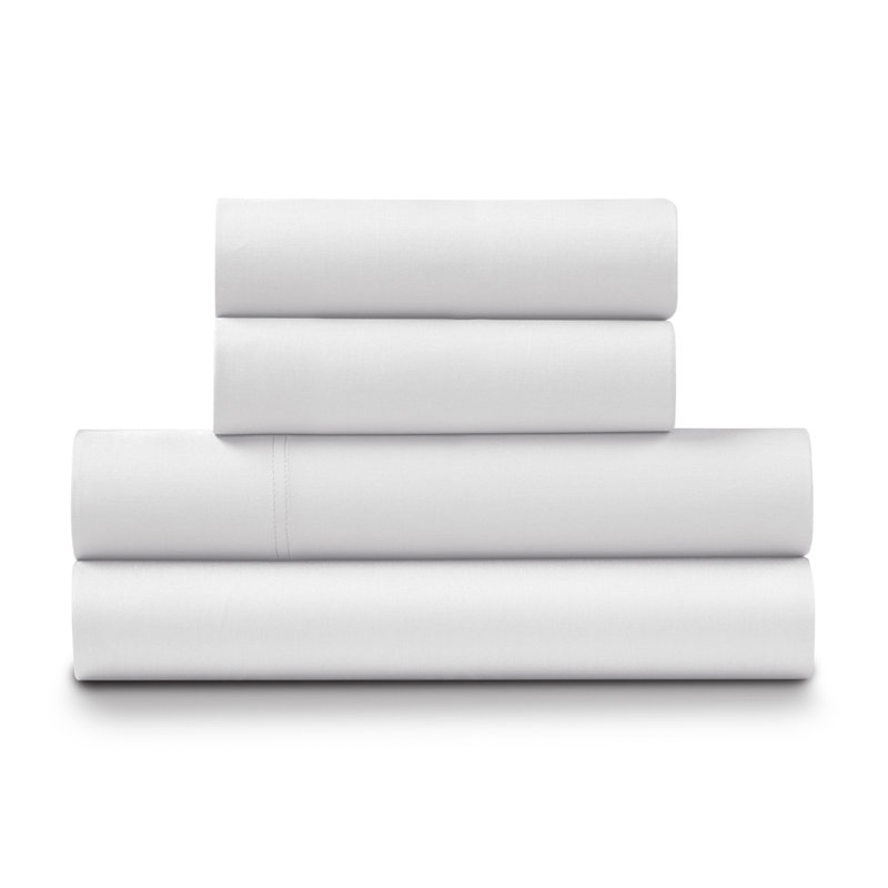 Ella Jayne Bamboo 4-Piece Sheet Set, Queen, White