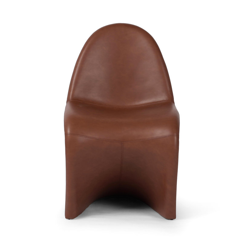 Chaise d'appoint Marisol en crème Alcala, Brun cuir Sierra