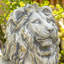Ensemble de 2 grandes statues de lion gris / blanc antique-840999907