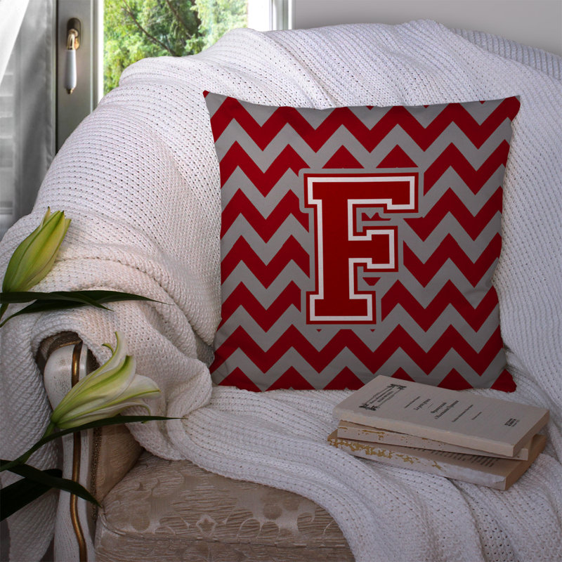 Housse et insert de coussin extérieur d'extérieur, Rouge / argenté, F