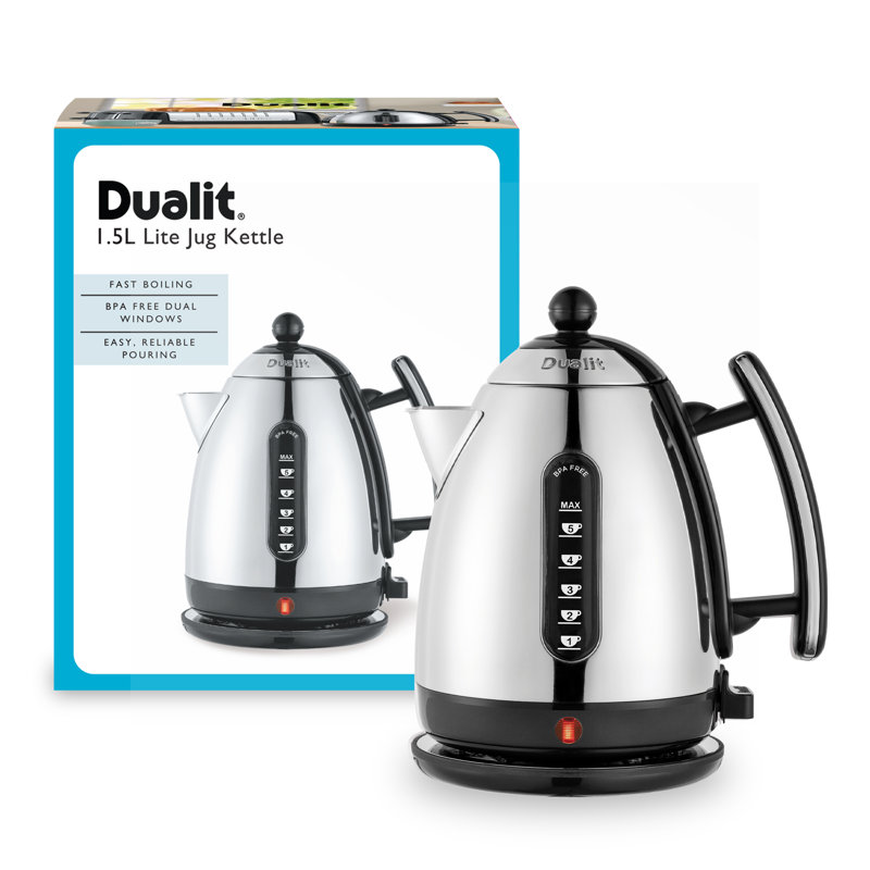 1.5L Lite Jug Kettle, Stainless Steel/Black