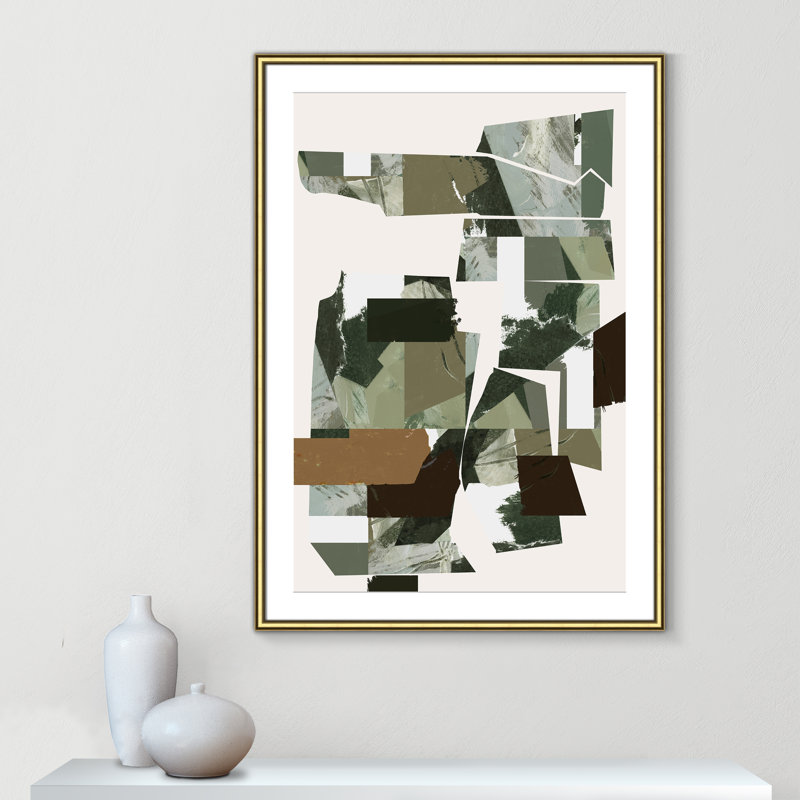 «Green Endeavour I Print» par Cartissi, L 30,75 po x H 42,75 po, Matted Print, Gold Classic