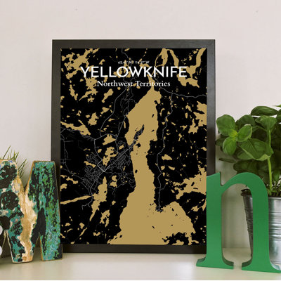 Yellowknife City Map - No Frame Print