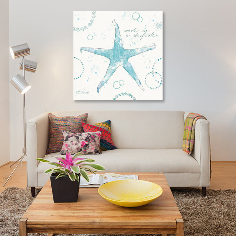 «Coastal Splash I» par Katie pertiet - Estampe numérique sur toile tendue avec châssis, H 37 po x l 37 po x P 1,5 po